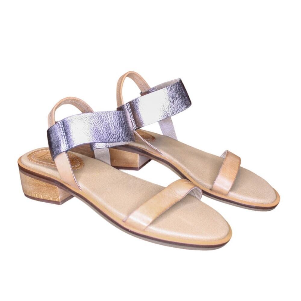 Latigo Halo Sandal Leather Slingback Athropologie Brown Rose Gold 9M